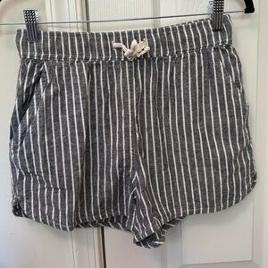 Marine Layer Striped Hemp Beach Shorts with Drawstring and Stretchy Waistband